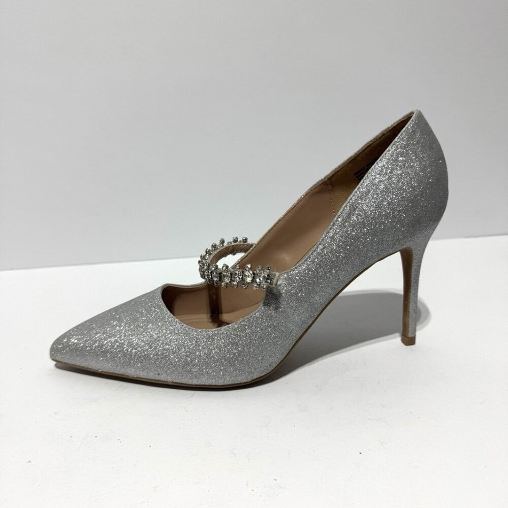 BCBGeneration Womens Branda Pump Heels Silver Size 9 M